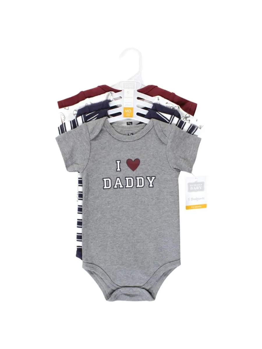 Комплект из 5 хлопковых боди Essential Hudson Baby, Boy Daddy 5-Pack — изображение 2 из 7