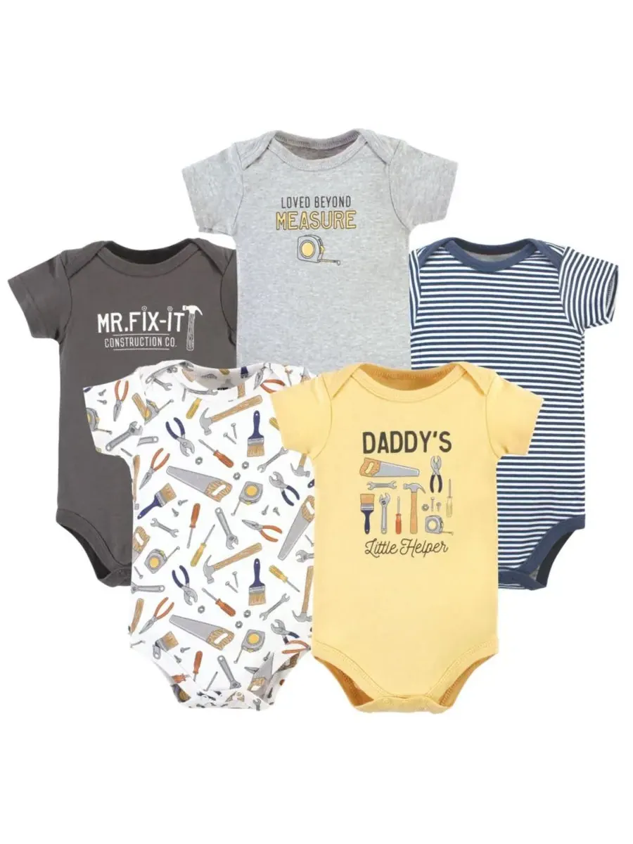 Комплект из 5 хлопковых боди Essential Hudson Baby, Construction Work 5 Pack
