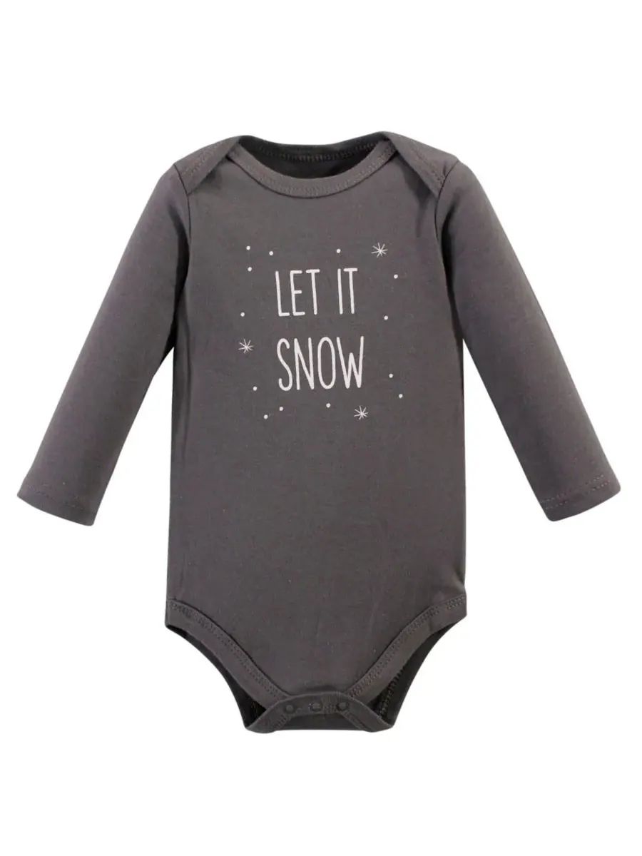 Мягкие хлопковые боди с длинными рукавами, комплект из 5 штук Hudson Baby — изображение 2 из 6, серый
