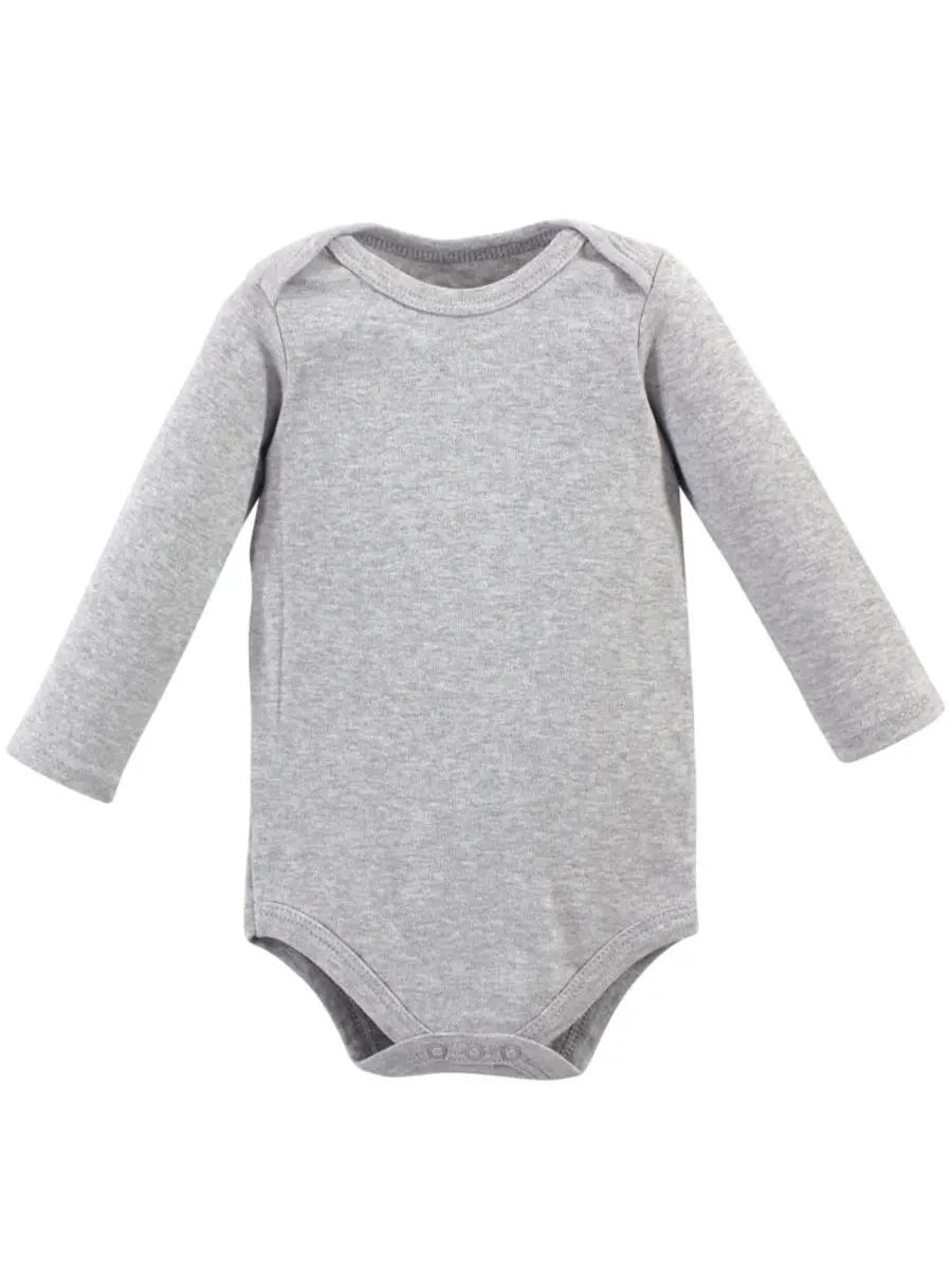 Мягкие хлопковые боди с длинными рукавами, комплект из 5 штук Hudson Baby — изображение 3 из 6, серый