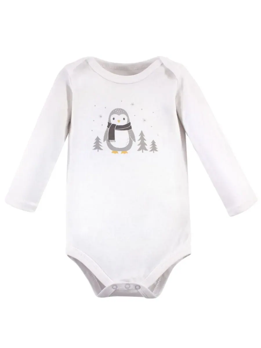 Мягкие хлопковые боди с длинными рукавами, комплект из 5 штук Hudson Baby — изображение 4 из 6, серый