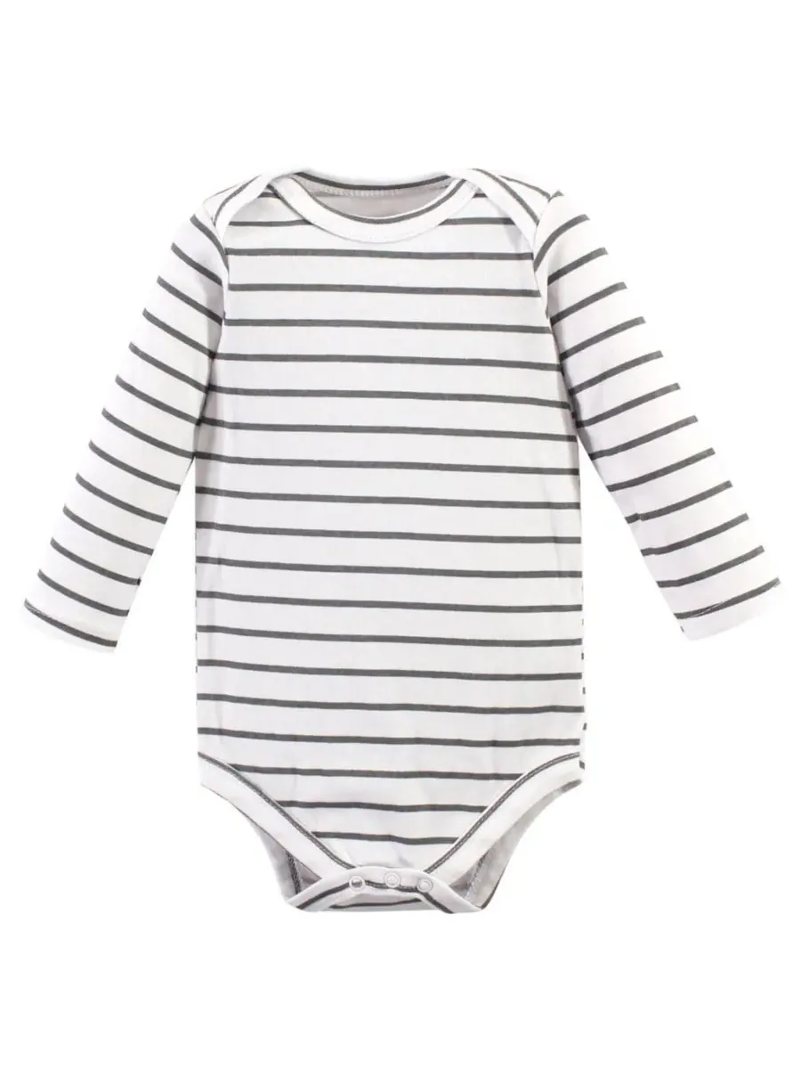 Мягкие хлопковые боди с длинными рукавами, комплект из 5 штук Hudson Baby — изображение 5 из 6, серый