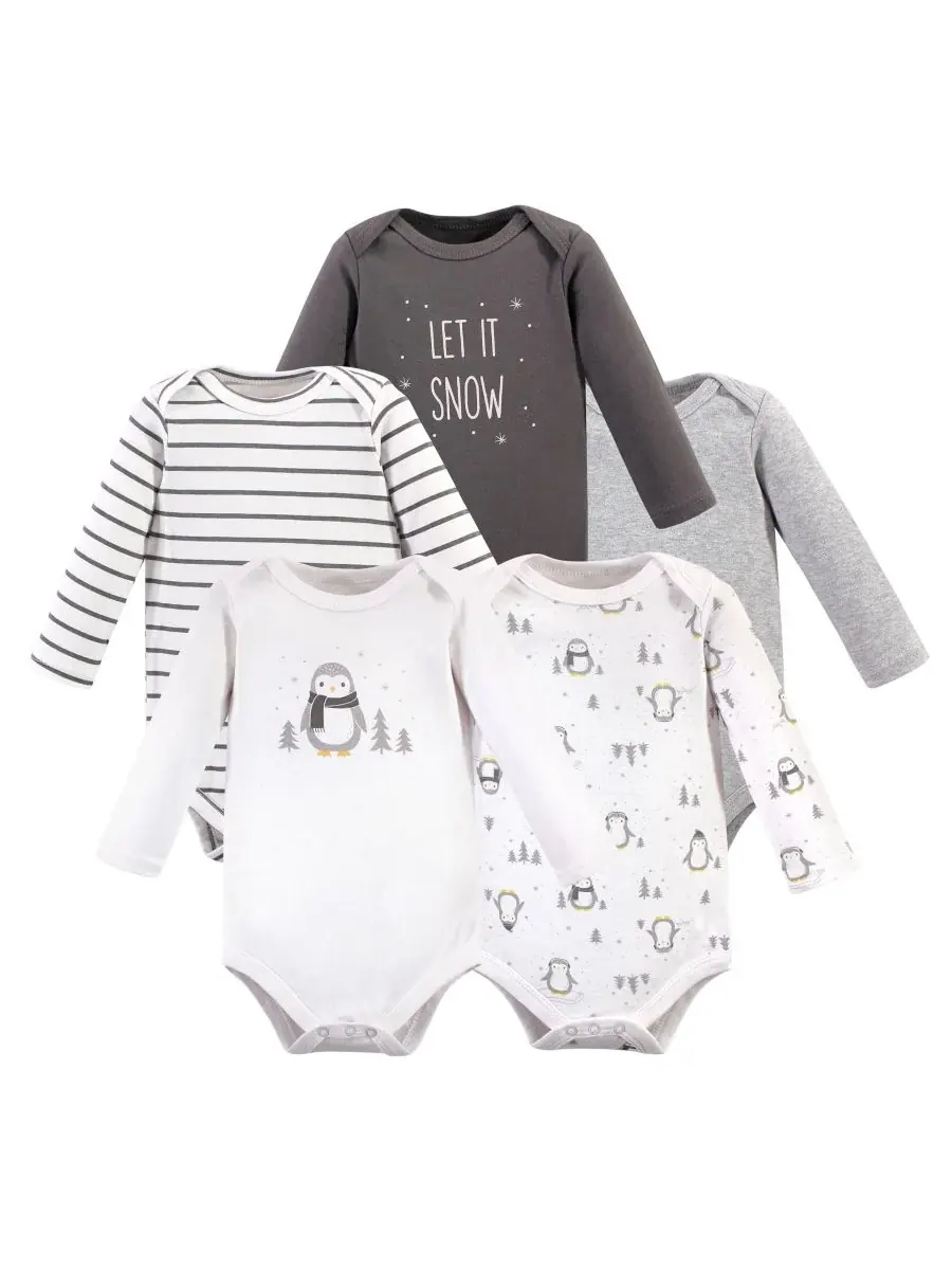 Мягкие хлопковые боди с длинными рукавами, комплект из 5 штук Hudson Baby — изображение 1 из 4