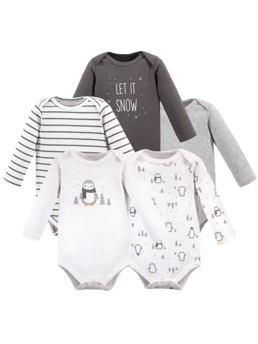 Мягкие хлопковые боди с длинными рукавами, комплект из 5 штук Hudson Baby — изображение 2 из 5, белый