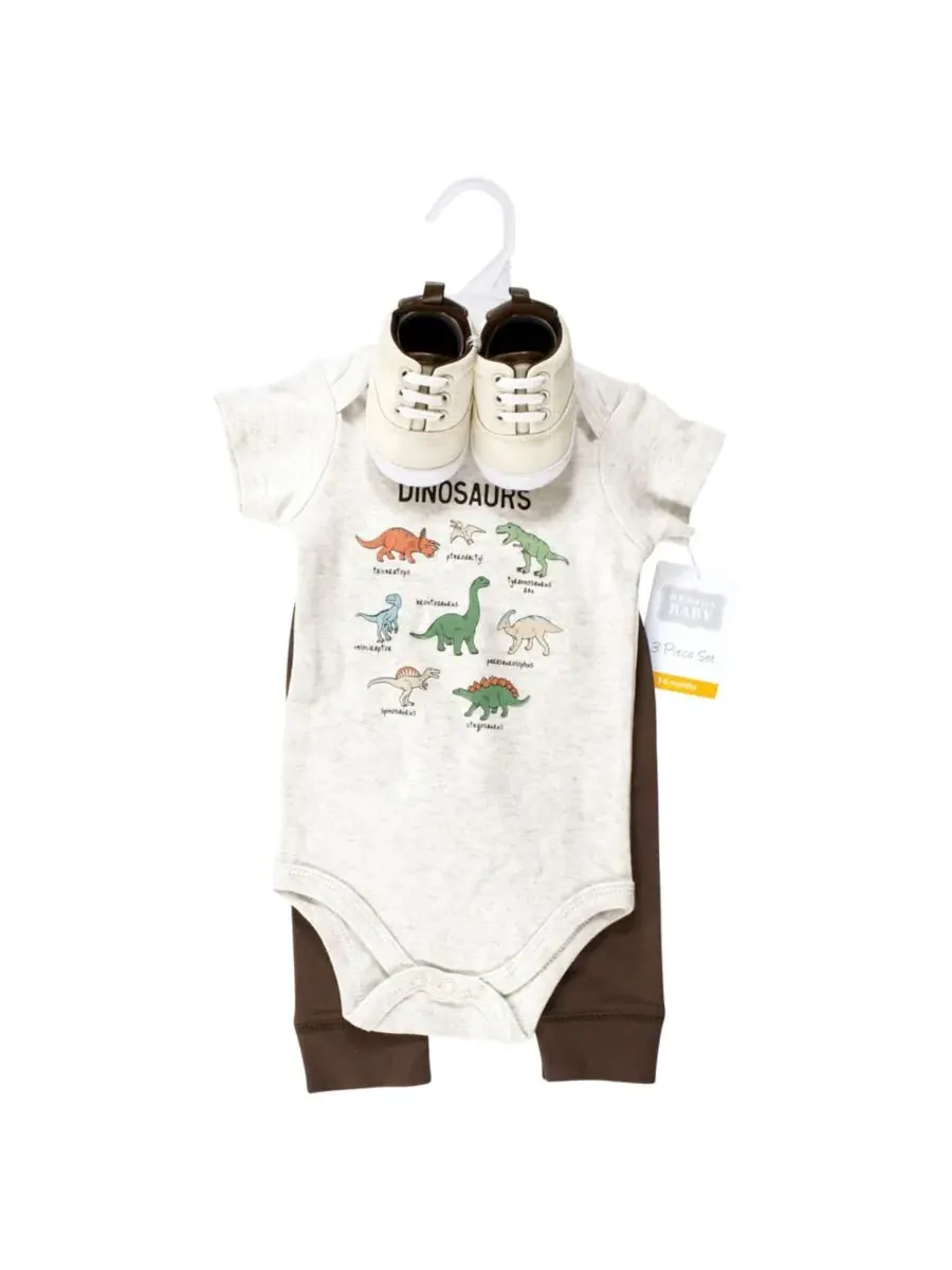 Хлопковый боди, брюки и обувь, комплект из 3 предметов, Tree Rex Hudson Baby, Dinosaur Adventures — изображение 2 из 4