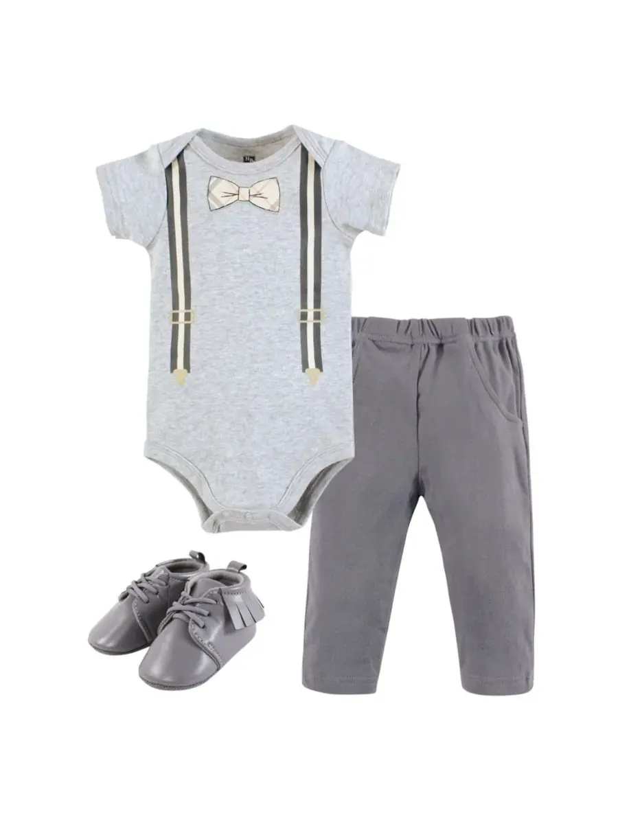 Хлопковый боди, брюки и обувь, комплект из 3 предметов, Tree Rex Hudson Baby, Plaid Bow Tie — изображение 1 из 5