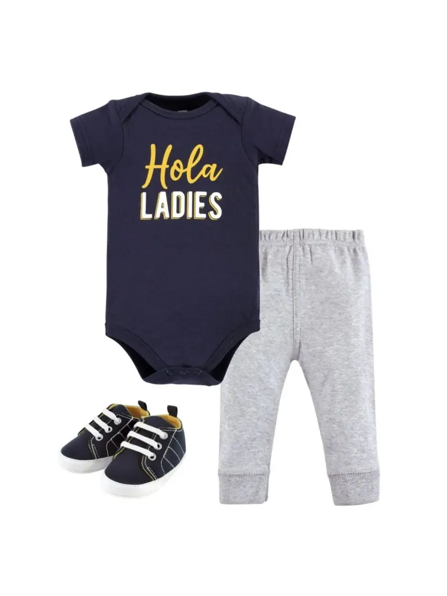 Хлопковый боди, брюки и обувь, комплект из 3 предметов, Tree Rex Hudson Baby, Hola Ladies Short — изображение 1 из 5