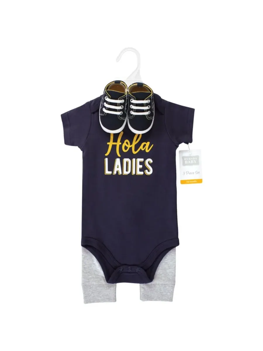 Хлопковый боди, брюки и обувь, комплект из 3 предметов, Tree Rex Hudson Baby, Hola Ladies Short — изображение 2 из 5