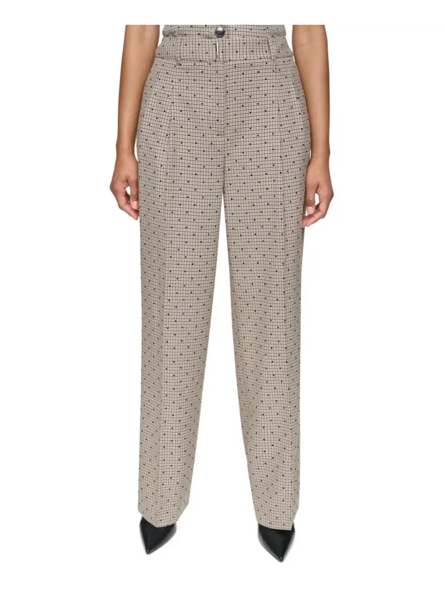 Брюки прямого кроя с высокой посадкой DKNY
