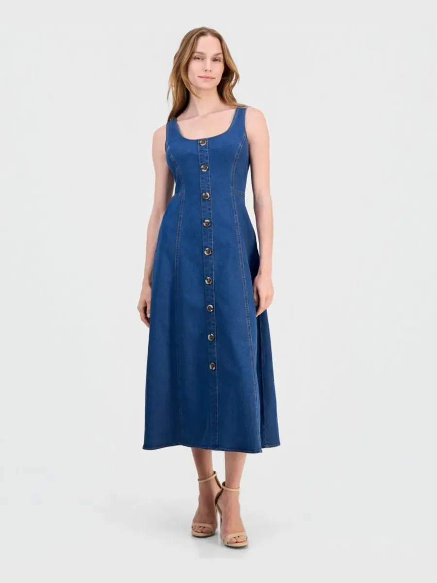 Платье-миди без рукавов Anne Klein — изображение 1 из 5, синий
