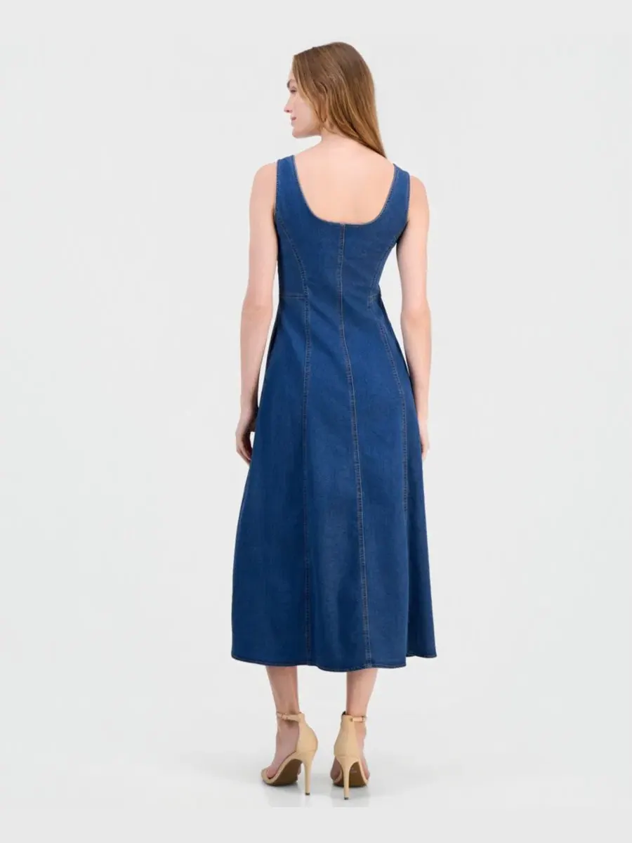 Платье-миди без рукавов Anne Klein — изображение 3 из 5, синий