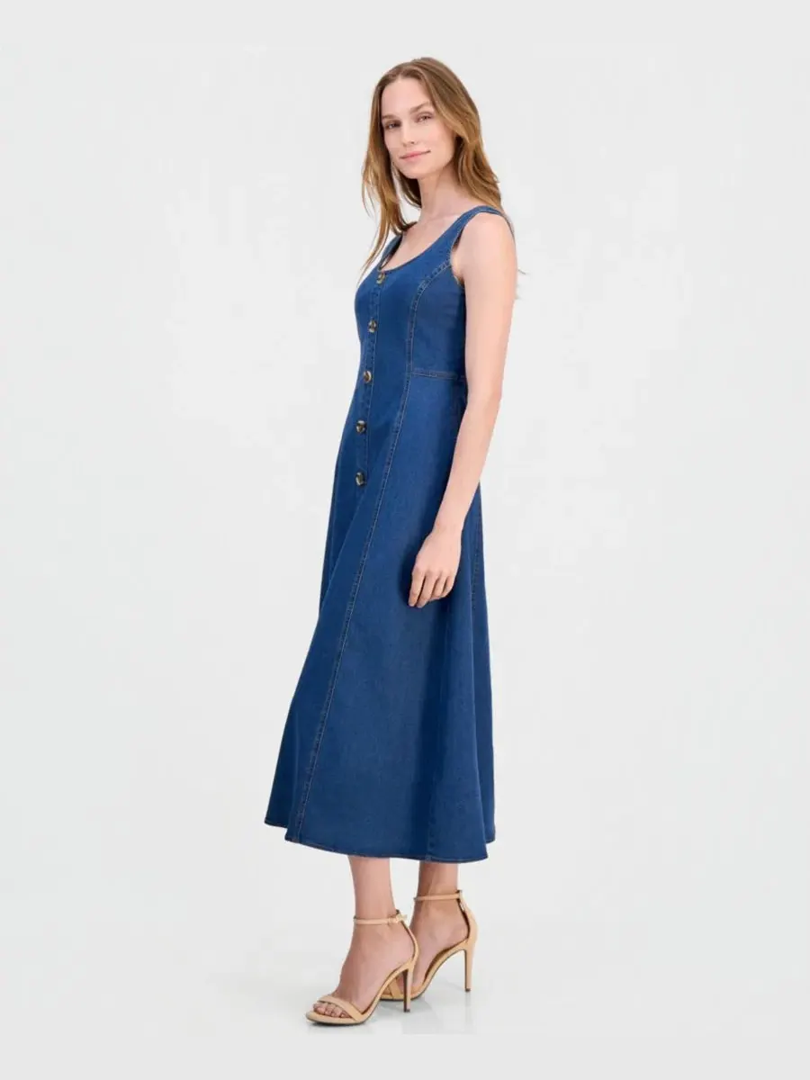 Платье-миди без рукавов Anne Klein — изображение 4 из 5, синий
