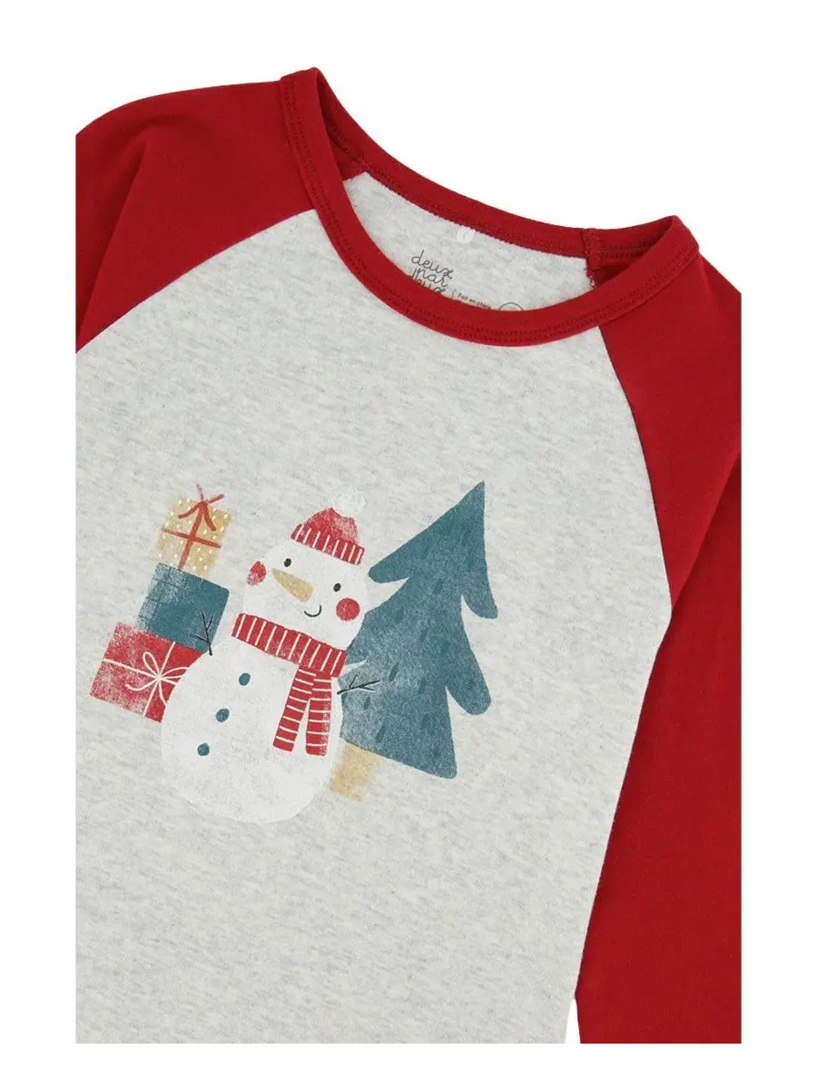 Комплект пижам из хлопка с рождественским принтом Holiday Family Pajamas Deux par Deux — изображение 6 из 6, бежевый