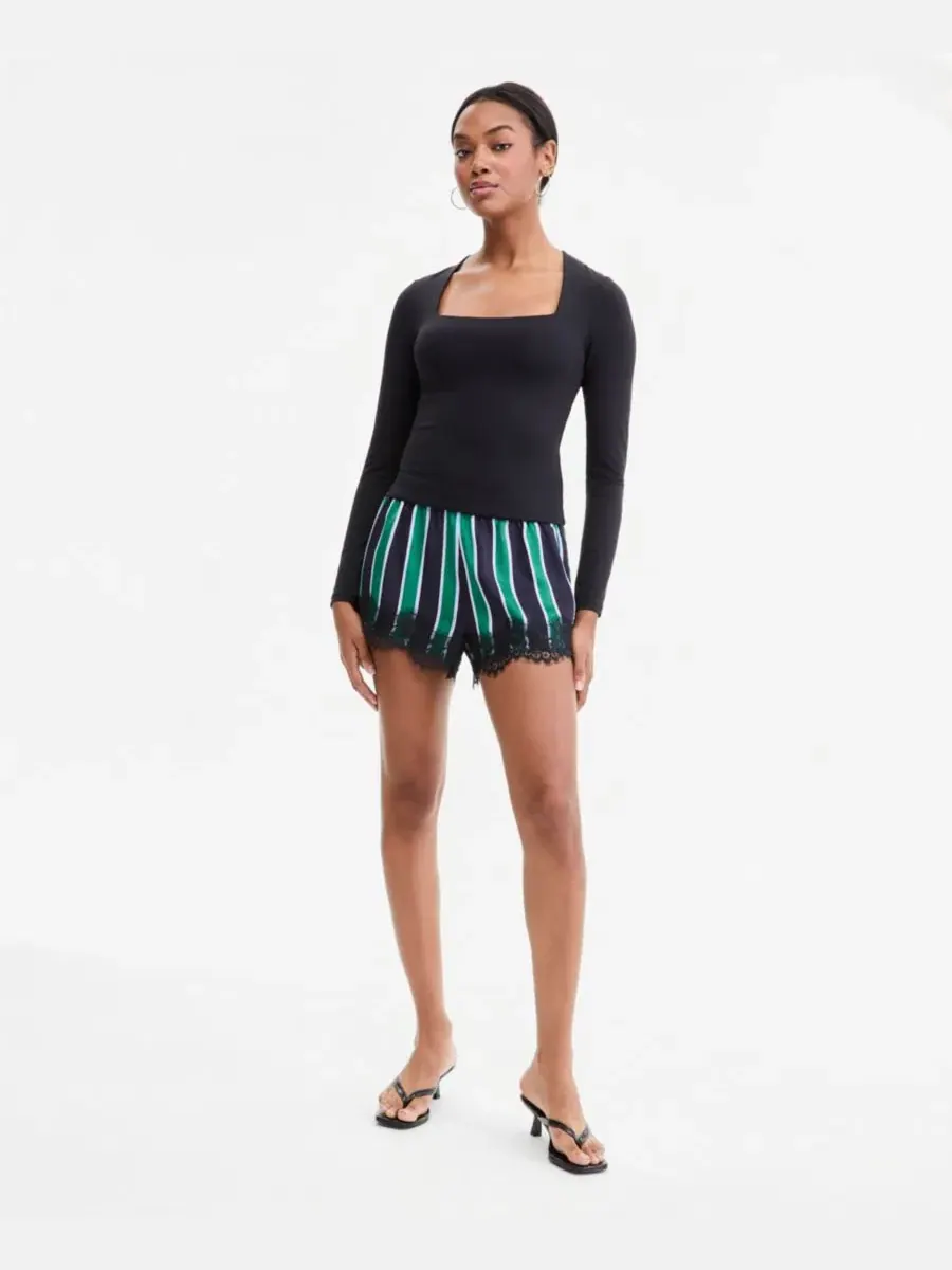Женский топ без рукавов с квадратным вырезом, модель Square-Neck Long-Sleeve Top Bar III — изображение 2 из 4, черный