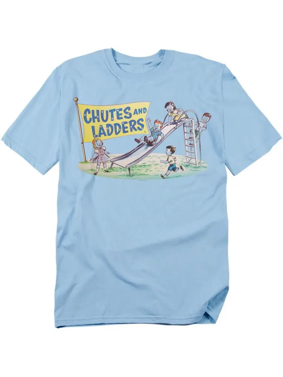 Футболка с принтом Chutes And Ladders Old School Logovision — изображение 1 из 3, светлый синий