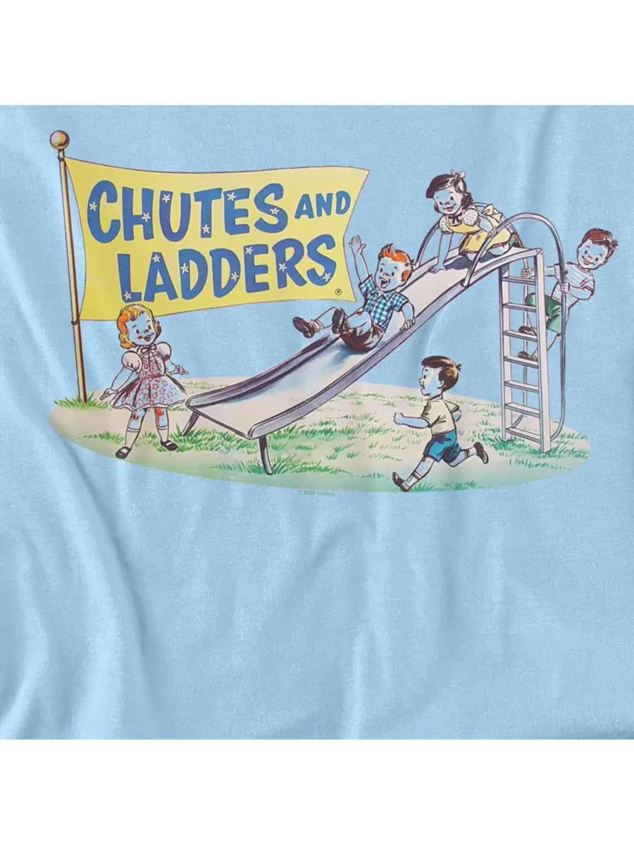 Футболка с принтом Chutes And Ladders Old School Logovision — изображение 3 из 3, светлый синий