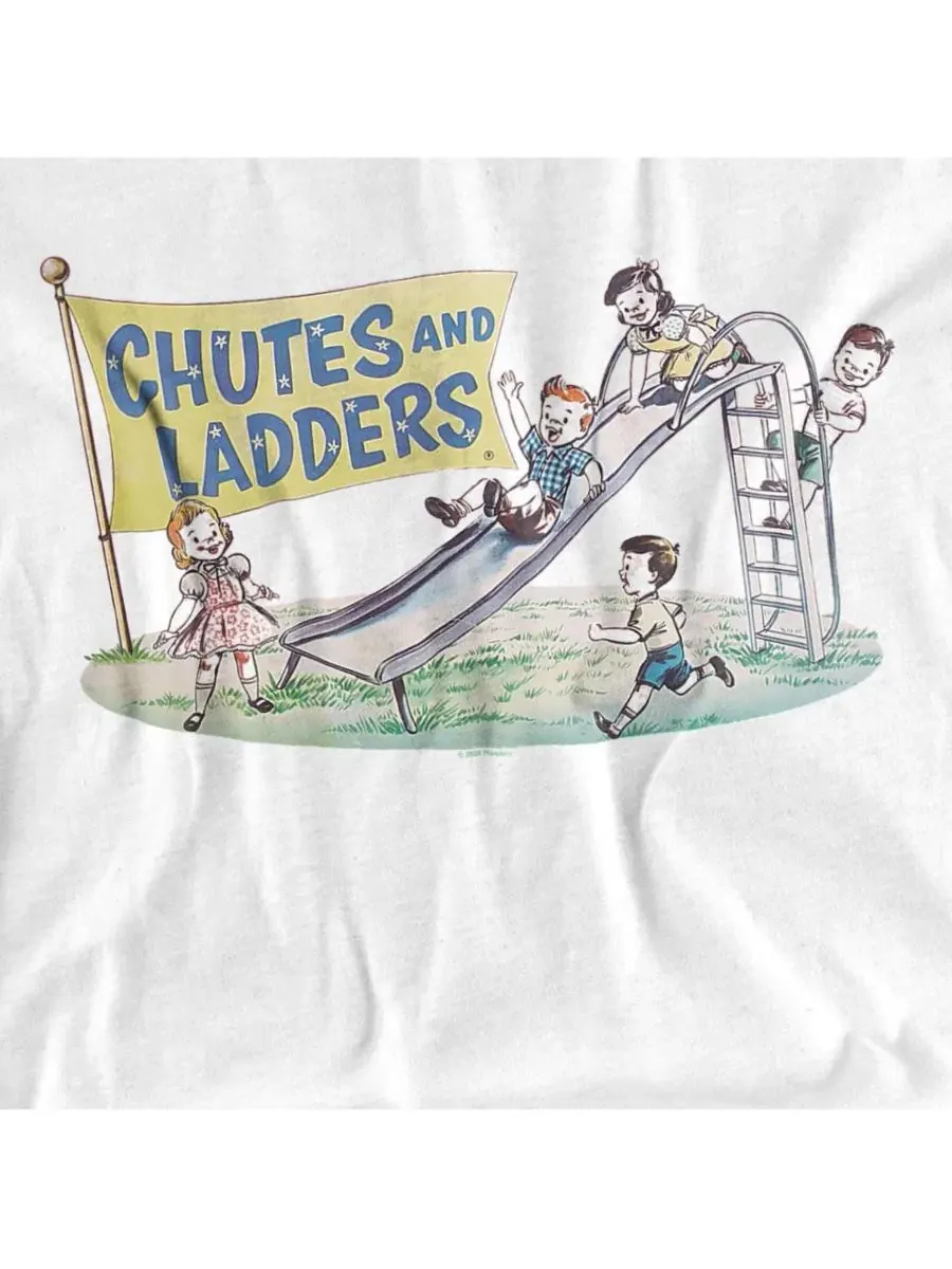 Футболка с принтом Chutes and Ladders Old School Logovision — изображение 3 из 3, белый