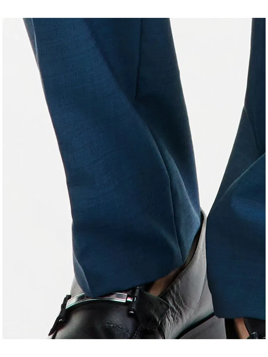Брюки классические с зауженным кроем Modern-Fit Hugo Boss — изображение 3 из 6, бирюзовый