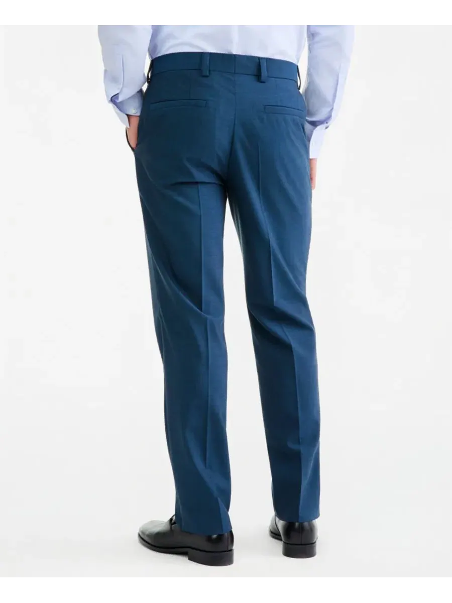 Брюки классические с зауженным кроем Modern-Fit Hugo Boss — изображение 5 из 6, бирюзовый