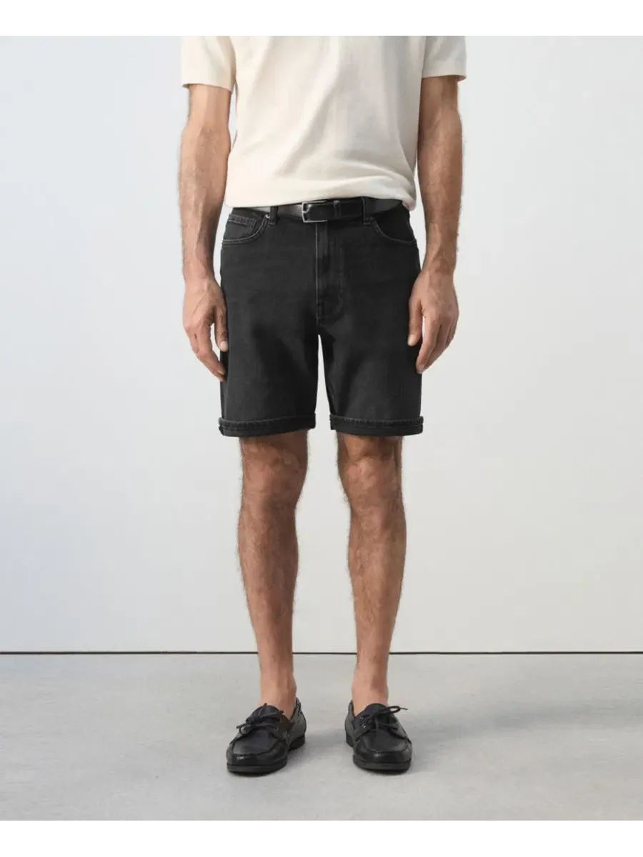 Шорты-бермуды slim fit с манжетами, модель Slim-Fit Cuffed 9.45" Bermuda Shorts MANGO — изображение 1 из 8