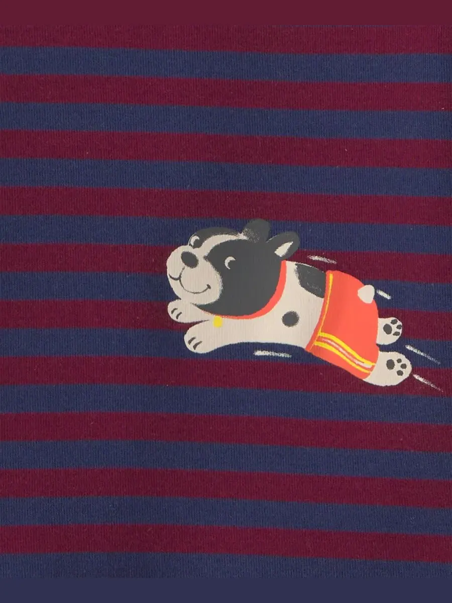 Комплект пижам из хлопка с принтом Dog Striped Carter's — изображение 2 из 4, бордовый/кремовый