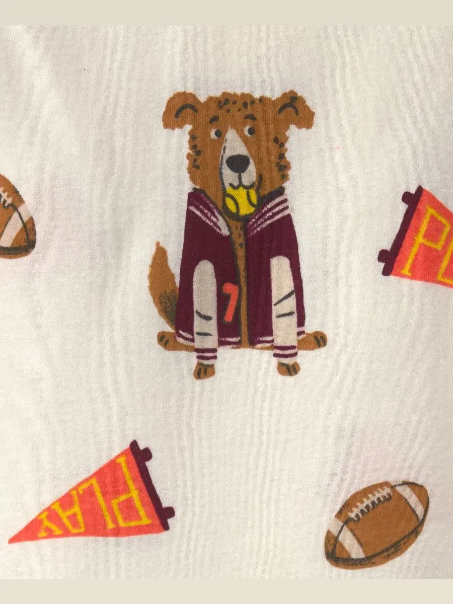 Комплект пижам из хлопка с принтом Dog Striped Carter's — изображение 3 из 4, бордовый/кремовый