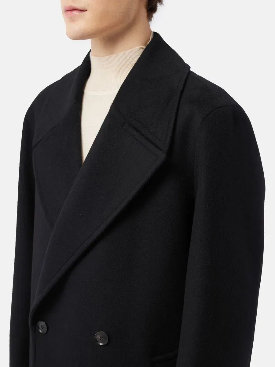 Двубортное кашемировое пальто Gobi Cashmere — изображение 2 из 6, черный-синий графитовый
