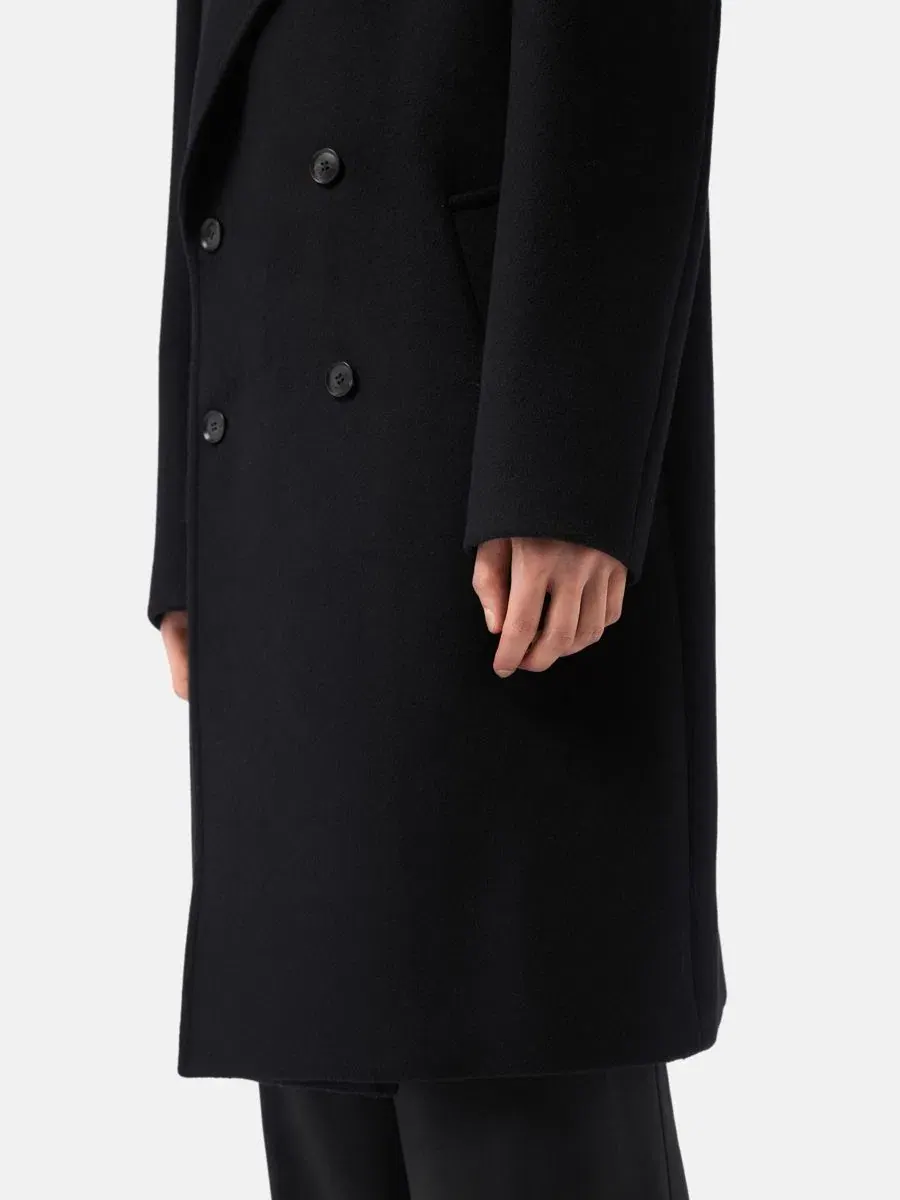 Двубортное кашемировое пальто Gobi Cashmere — изображение 3 из 6, черный-синий графитовый