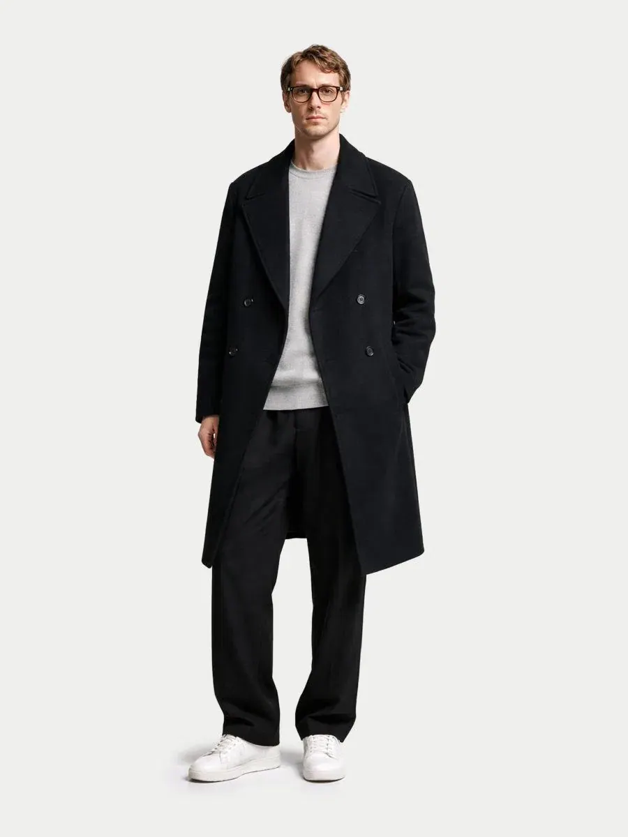 Двубортное кашемировое пальто Gobi Cashmere — изображение 5 из 6, черный-синий графитовый