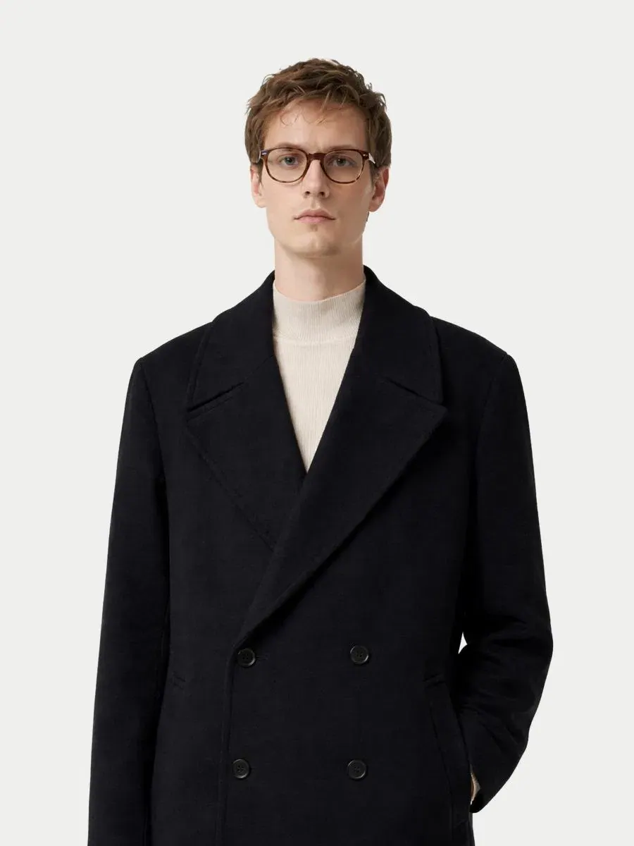 Двубортное кашемировое пальто Gobi Cashmere — изображение 6 из 6, черный-синий графитовый