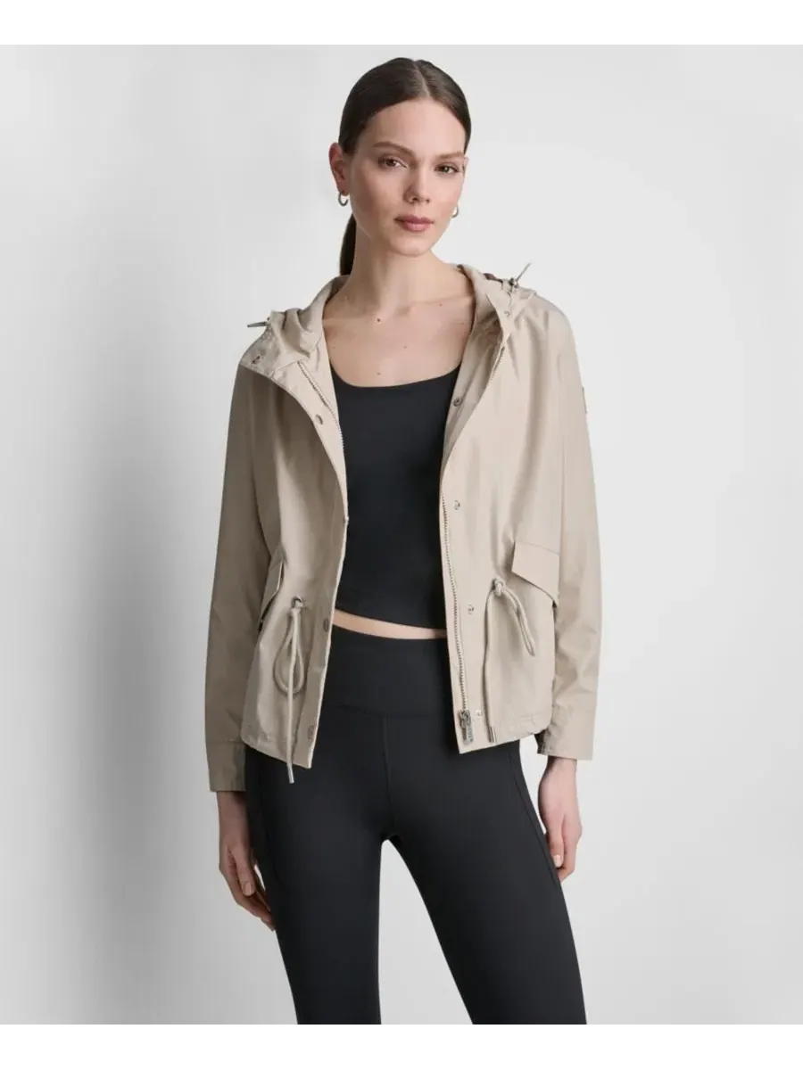 Куртка-ветровка женская с капюшоном, укороченная, с разной длиной DKNY Sport