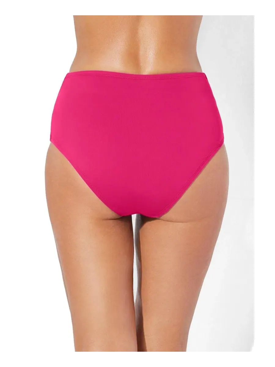 Плавки с высокой талией и скруткой Women's High Waist Twist Swim Brief Swimsuits for All — изображение 2 из 3, розовый