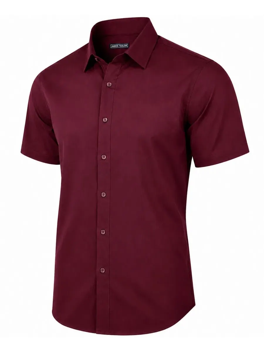Рубашка с коротким рукавом Slim Fit James Tailor — красный