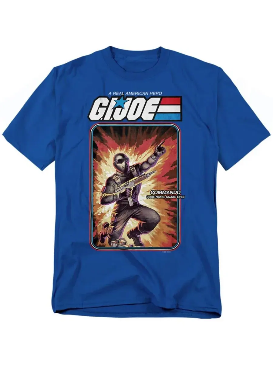 Футболка с принтом G.I. Joe Snake Eyes Card Hasbro+ — изображение 1 из 3, королевский