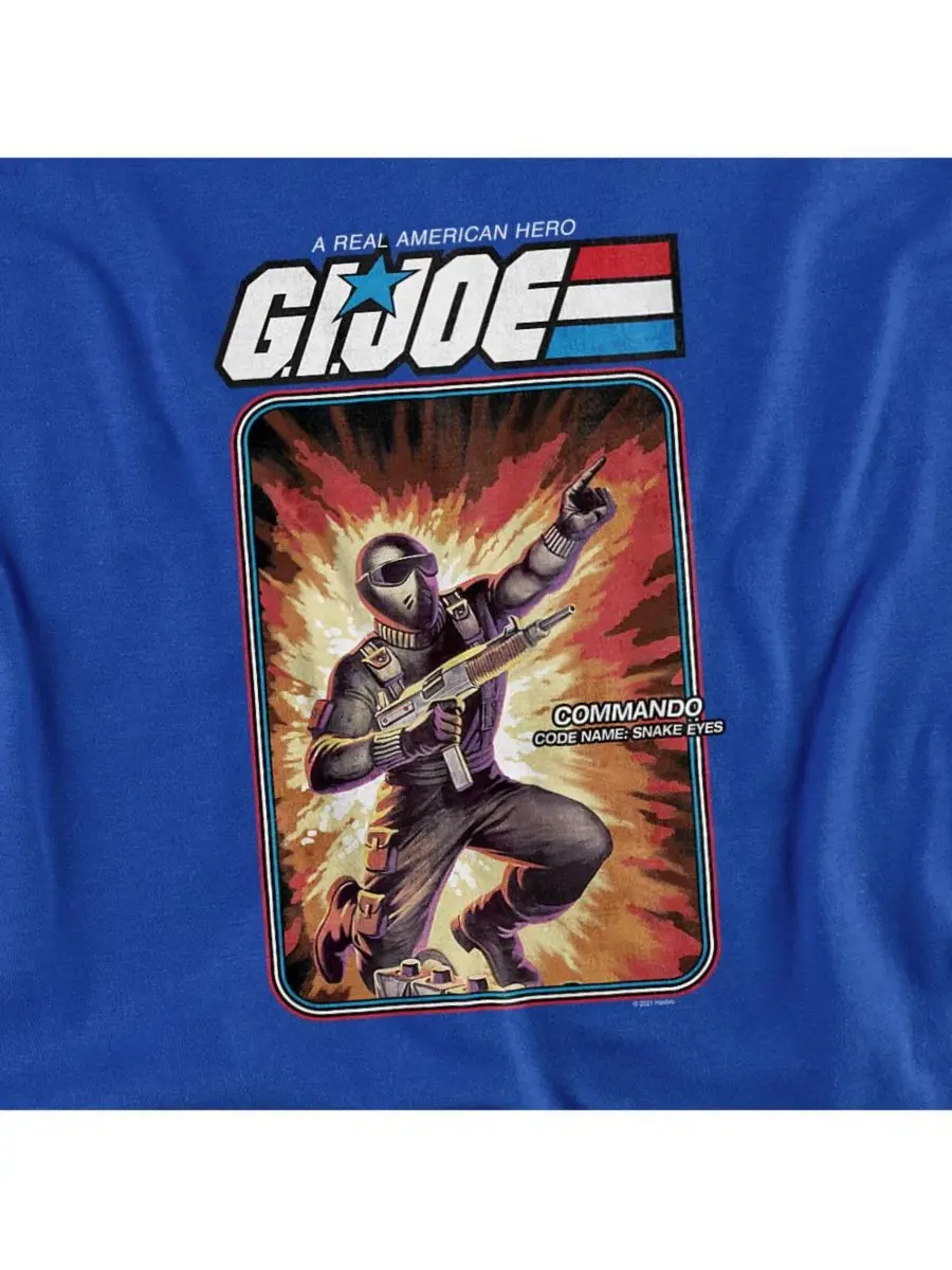 Футболка с принтом G.I. Joe Snake Eyes Card Hasbro+ — изображение 2 из 3, королевский