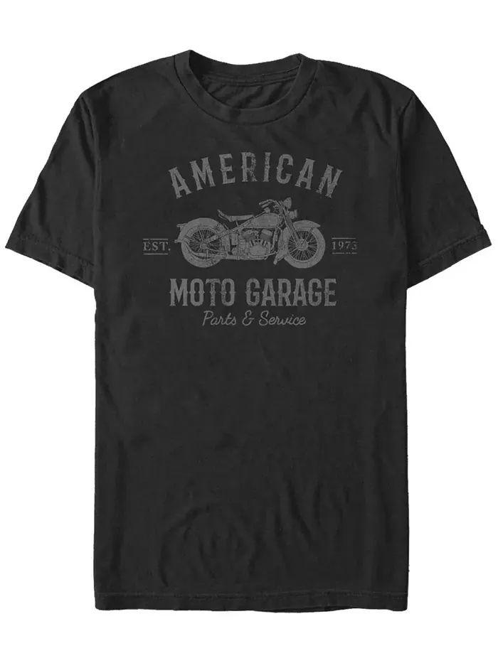 Мужская футболка с коротким рукавом Generic Additude American Moto Garage Fifth Sun — изображение 1 из 1, черный