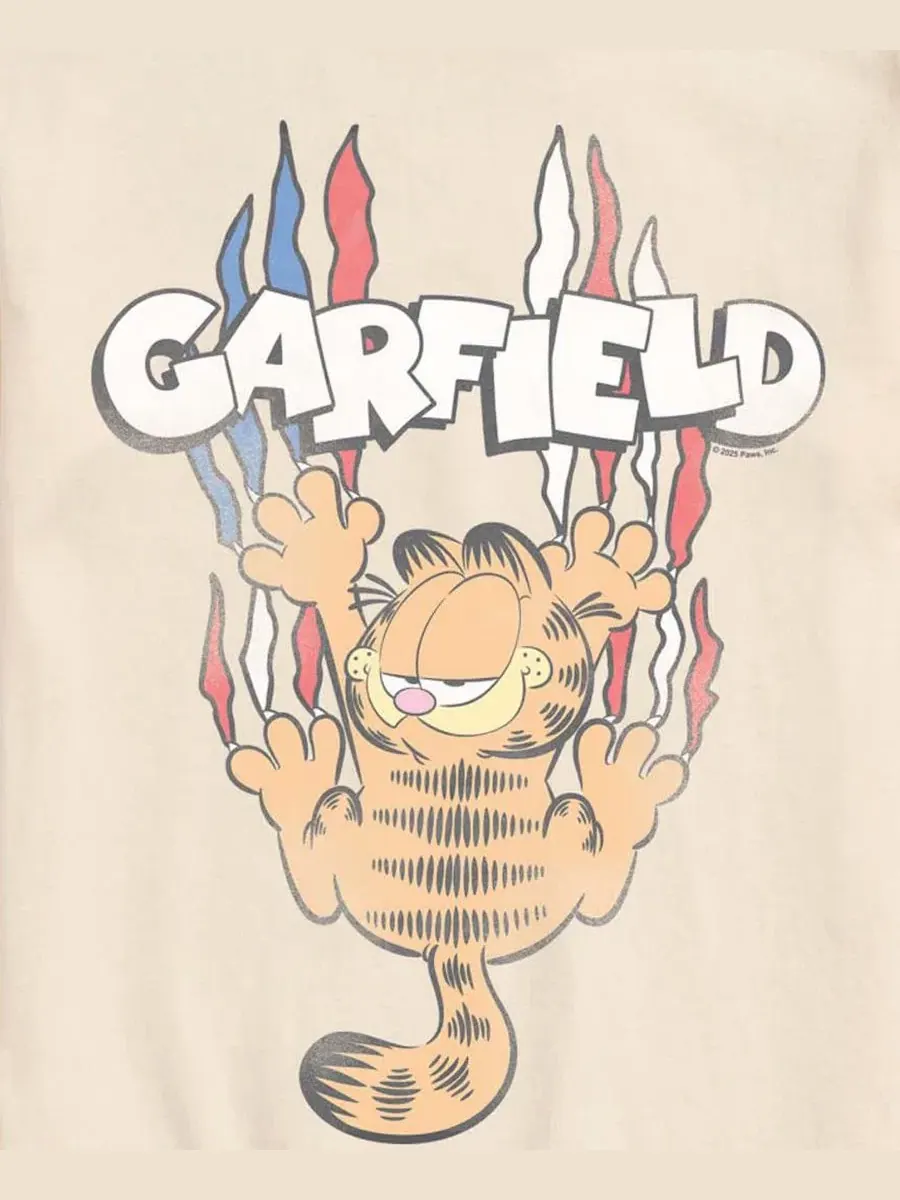 Футболка с принтом Garfield Americana Tonal Washed AIRWAVES — изображение 3 из 3, бежевый