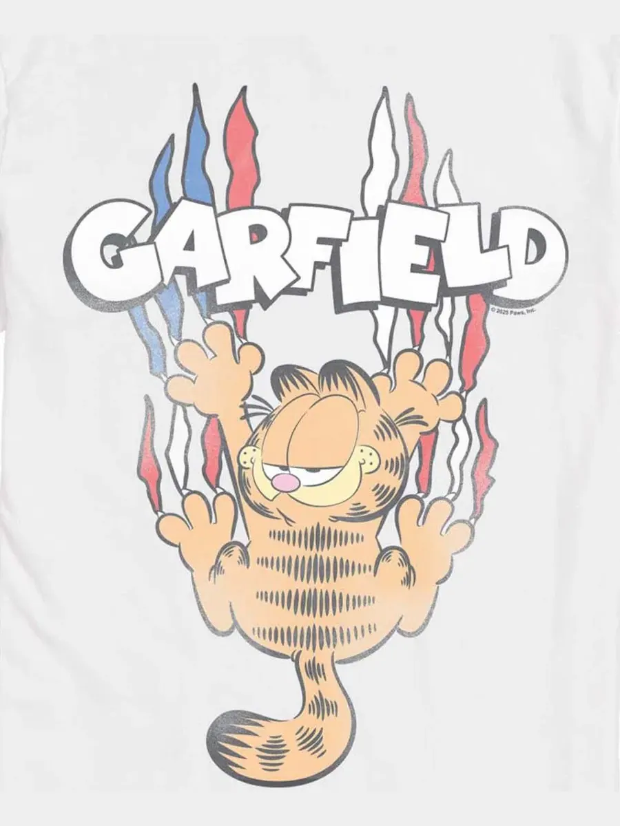 Футболка с графическим принтом Garfield, Americana Tonal Washed AIRWAVES — изображение 3 из 3, белый