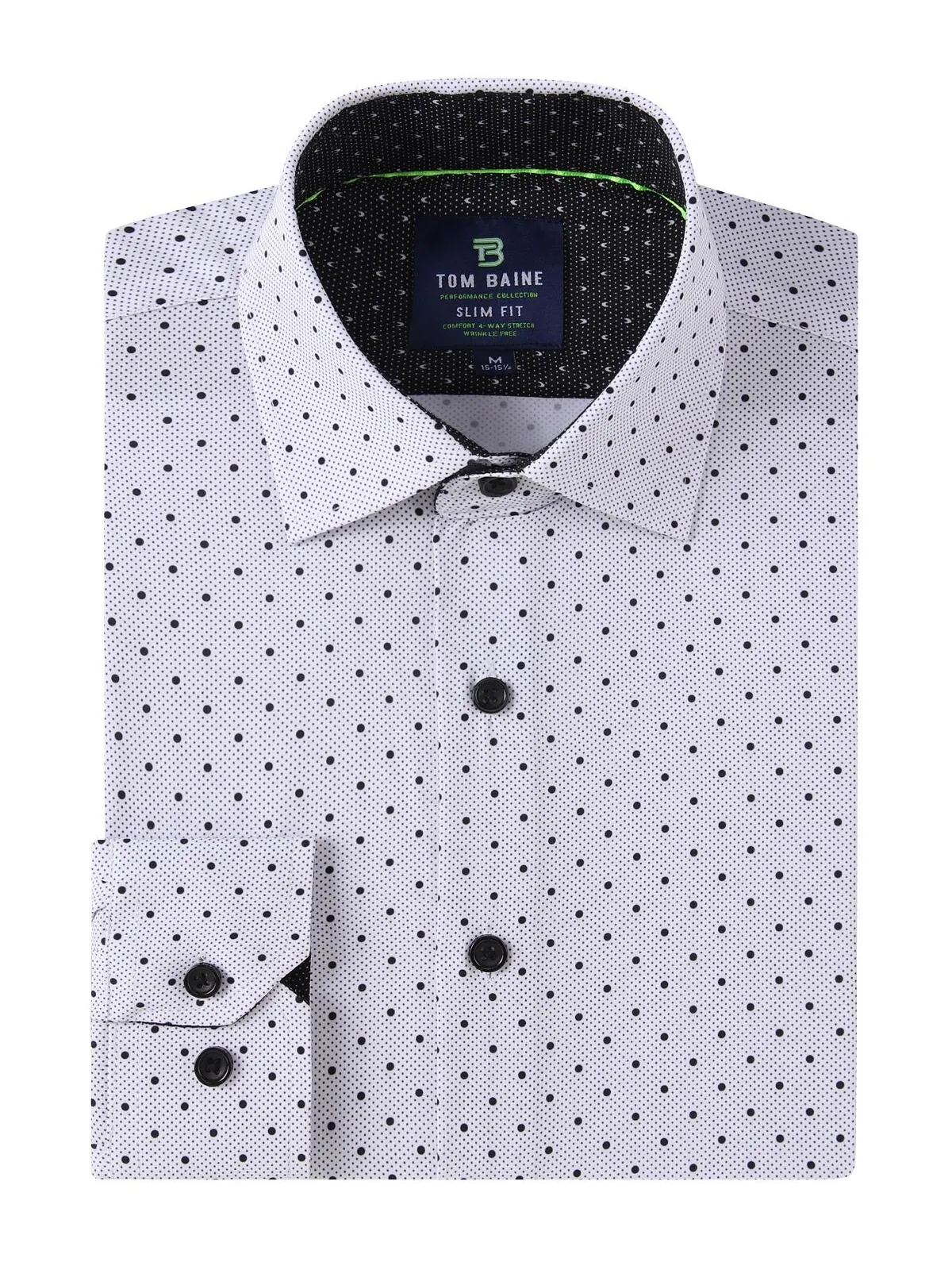 Мужская классическая рубашка slim fit с длинным рукавом и геометрическим рисунком Tom Baine