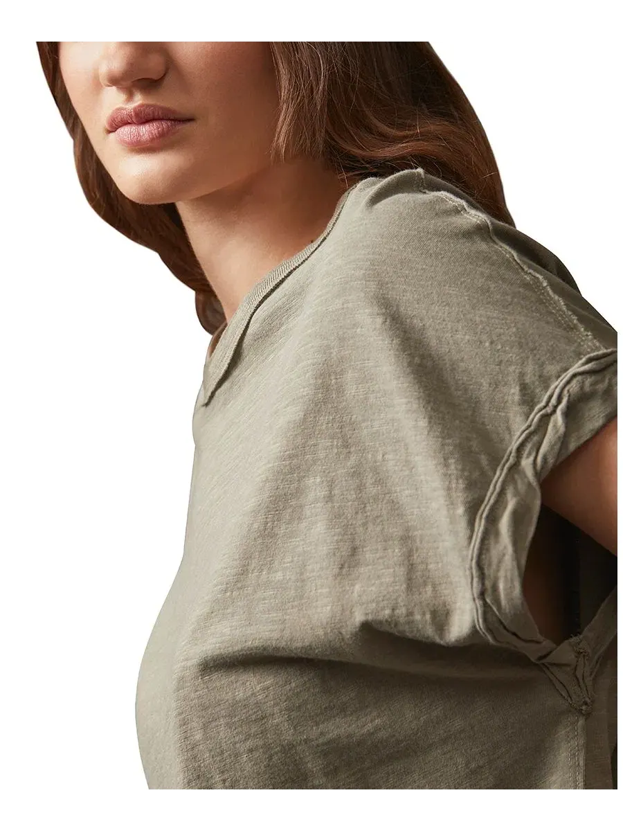 Футболка с коротким рукавом, кроп, модель You Rock Free People, Washed Army — изображение 4 из 5