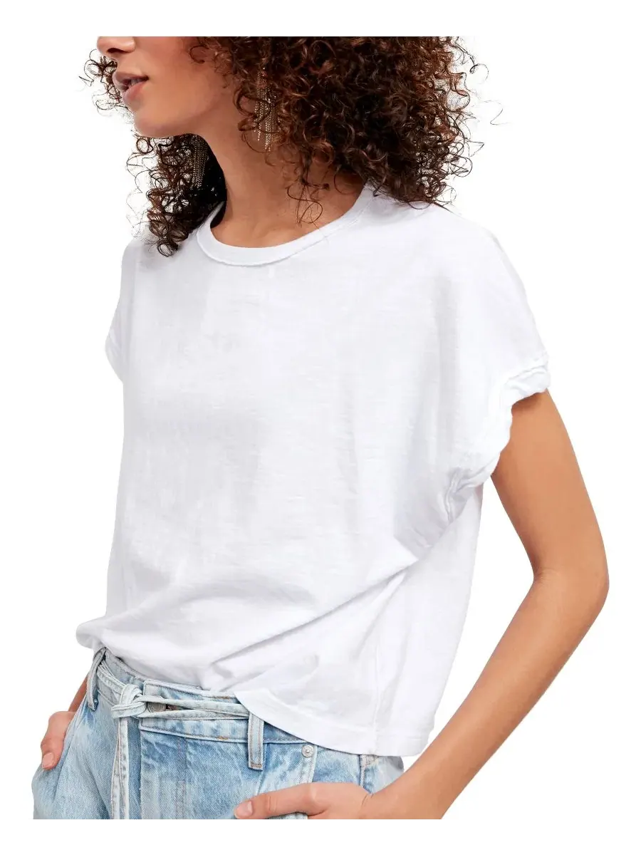 Футболка-кроп с коротким рукавом You Rock Free People — изображение 4 из 7, белый