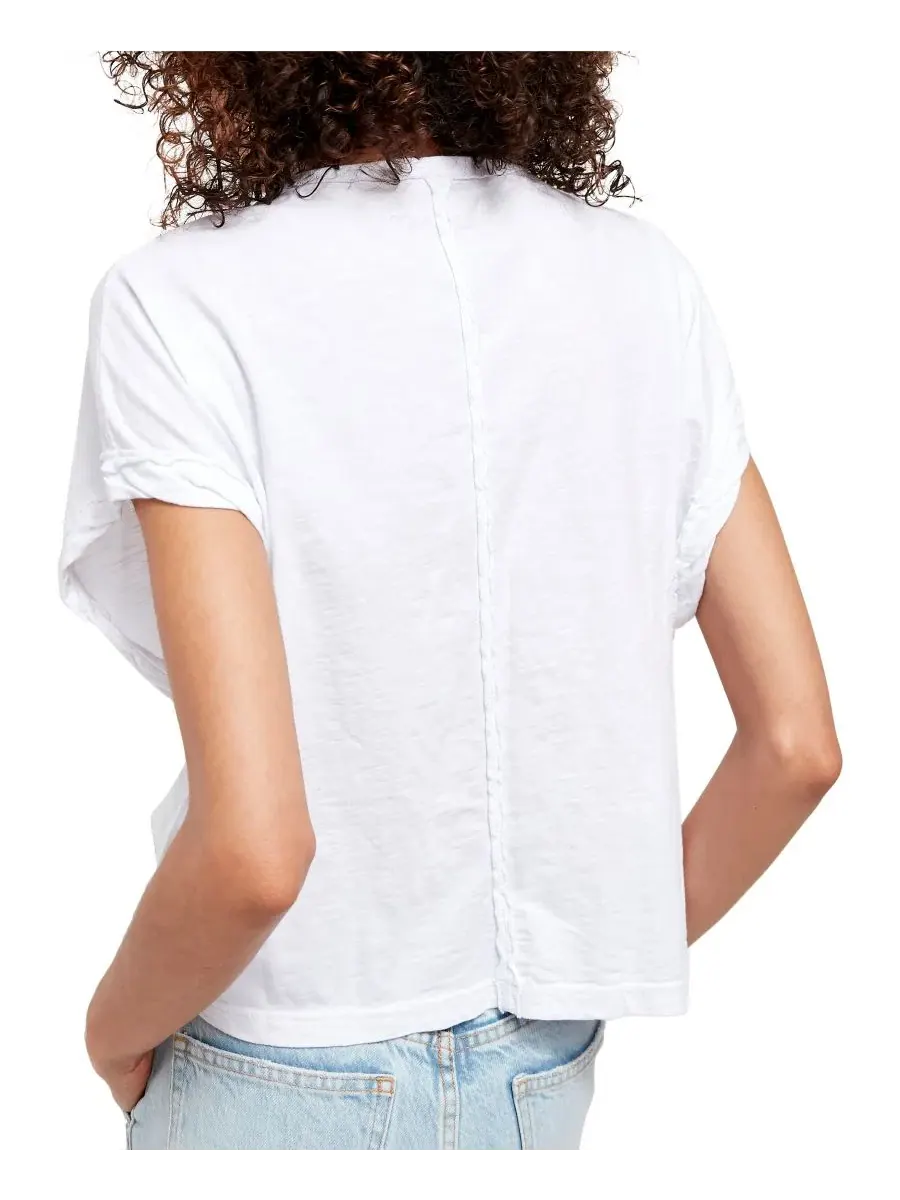 Футболка-кроп с коротким рукавом You Rock Free People — изображение 6 из 7, белый