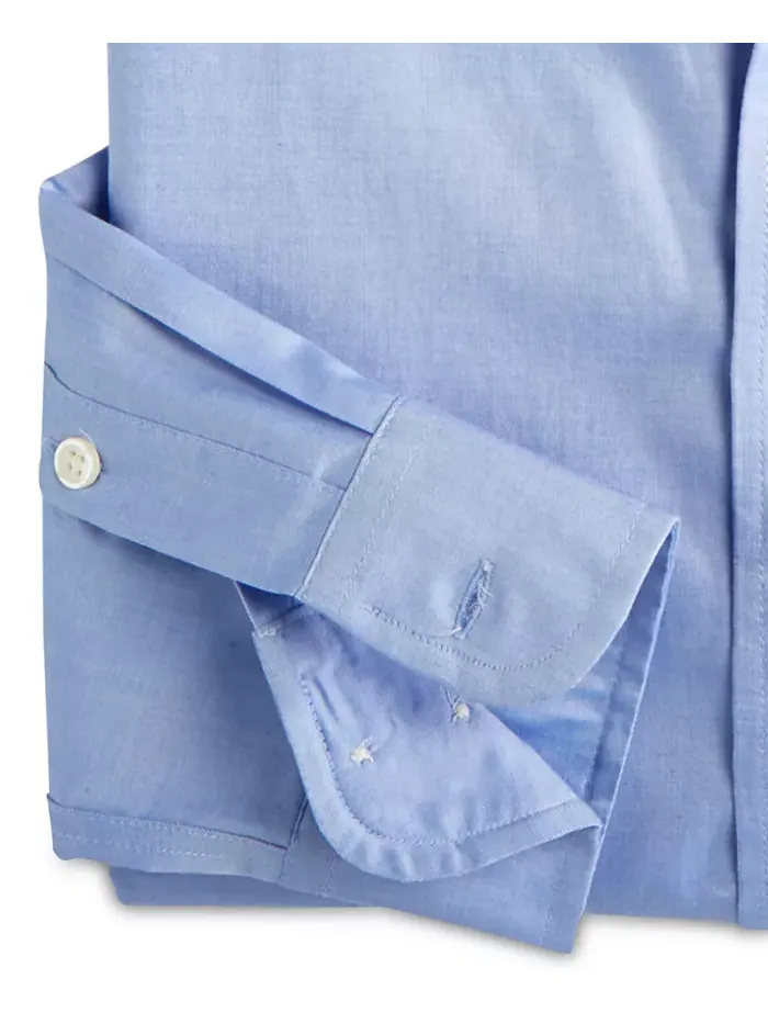 Мужская классическая рубашка Pinpoint Dress Shirt Club Room — изображение 5 из 8, светлый синий