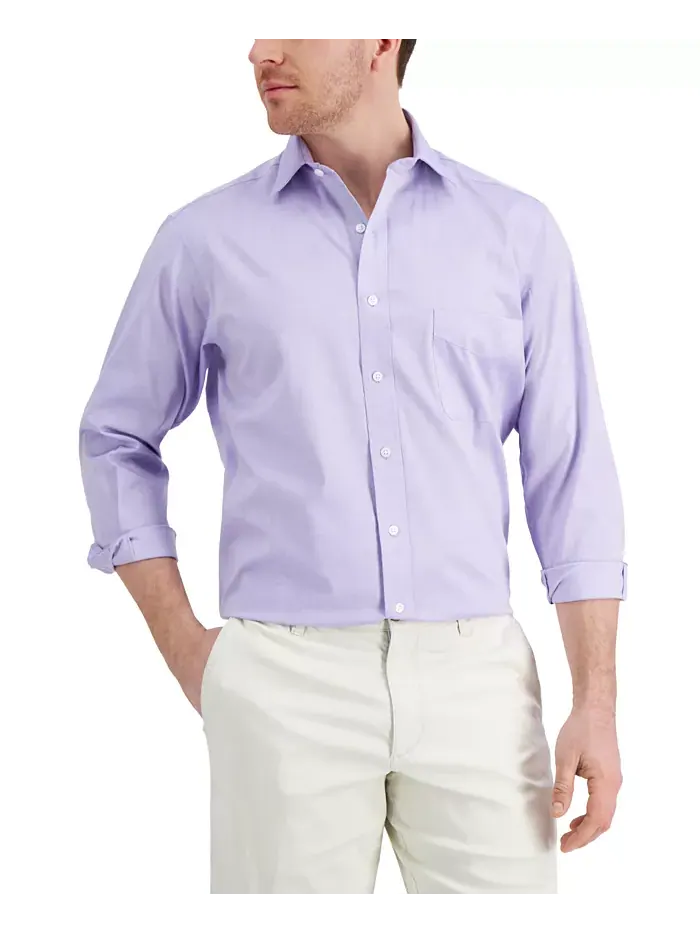 Мужская классическая рубашка Pinpoint Dress Shirt Club Room — изображение 1 из 8, фиолетовый