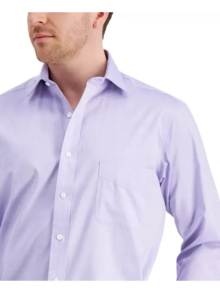 Мужская классическая рубашка Pinpoint Dress Shirt Club Room — изображение 2 из 8, фиолетовый
