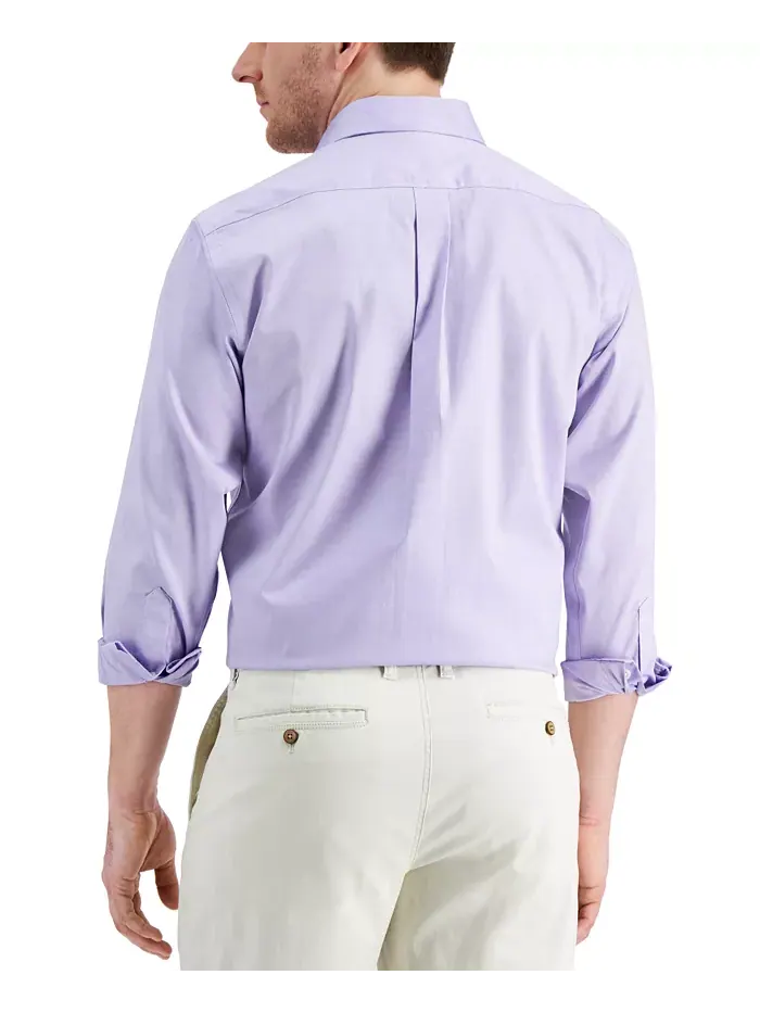 Мужская классическая рубашка Pinpoint Dress Shirt Club Room — изображение 3 из 8, фиолетовый