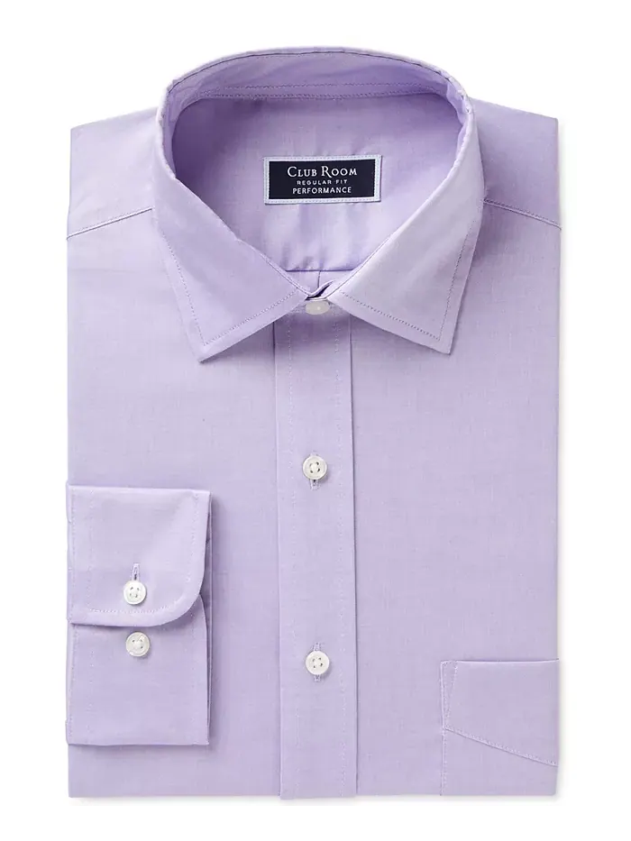 Мужская классическая рубашка Pinpoint Dress Shirt Club Room — изображение 7 из 8, фиолетовый
