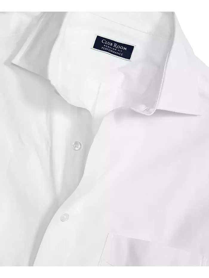 Мужская классическая рубашка Pinpoint Dress Shirt Club Room — изображение 4 из 8, белый