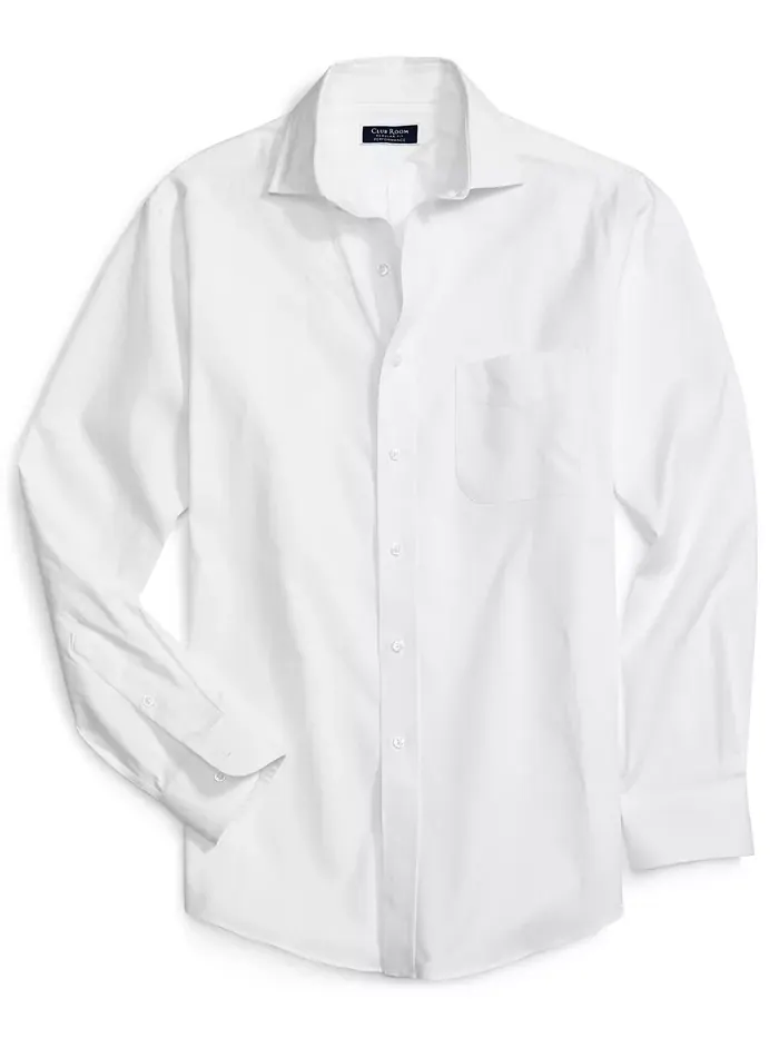 Мужская классическая рубашка Pinpoint Dress Shirt Club Room — изображение 6 из 8, белый
