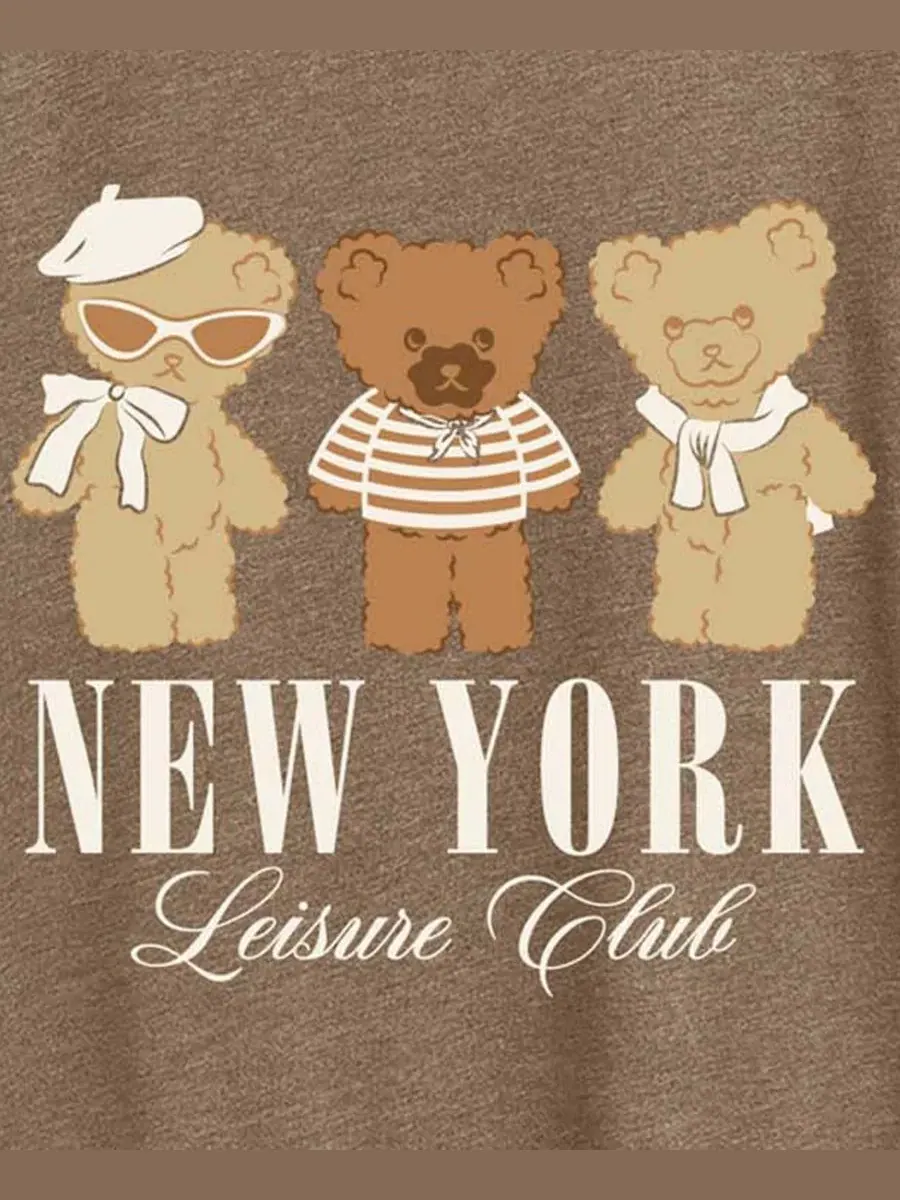 Футболка с принтом Teddy Bears Plus Size Hybrid Apparel, Heather Mocha — изображение 3 из 3